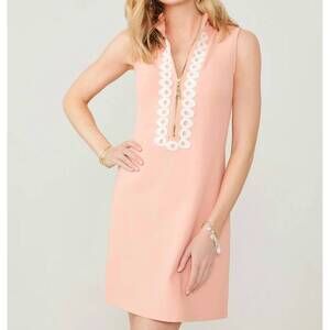 NEW SPARTINA 449 serena sleeveless half-zip dress in coral